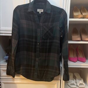 Express Boyfriend Shirt in Dark Green